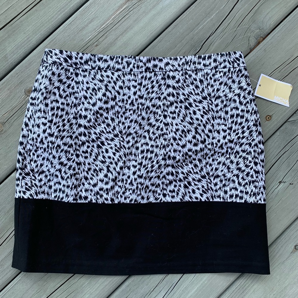 NWT MK Michael Kors Colorblock Print Miniskirt 2 - Picture 2 of 8